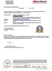 SGS certificate of Xiamen Le Young Imp. & Exp. Co., Ltd – certificate photo, supplier certificates section
