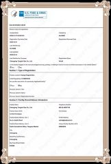 FDA certificate from Chongqing Tonghui Gas Co., Ltd.