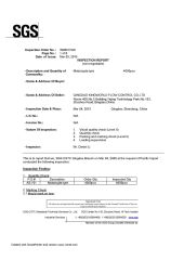 SGS Report certificate from Qingdao Kingworld Control Co., Ltd.