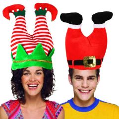 Youki Winter Cute Funny Thick Warm Elf Clown Red Pant Leg Christmas Hat - 5.0/5