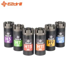 AQ Diamond Core Drill Bit 15mm H3H5H7H9H11H13 15D 1Y Length 15 Model NO. AQ HRC -10°-50° Material Diamond Trademark EZdrill - Hubei EZdrill Tools Co., Ltd.