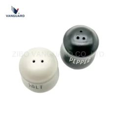 New Design Ceramic Kitchenware White and Black Customized Logo Ceramic Spice Condiment Set - Image 2