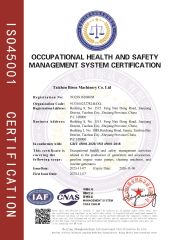 ISO 45001 certificate from Taizhou Baisen Machinery Technology Co., Ltd