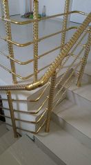 SS Gold PVD Railing System Position Stairs Wheel Width 35 Mm Wheel U Groove Yes Fitting Finish Pvd Wheel Diameter 120 - Image 1