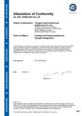 Certificate certificate of Tsingtao Haiyou Electrical Appliances Co., Ltd. – certificate photo, supplier certificates section