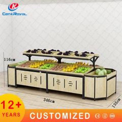 Wholesales Customized Metal Wood Fruit Vegetable Food Display Stand Rack Supermarket Shelf - Image 5