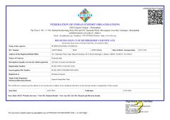 FIEO certificate from Pushpachandra Overseas