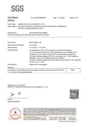 SVHC certificate from Raymond Ningbo Industrial & Trading Co., Ltd.