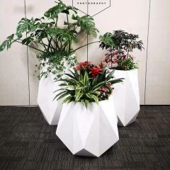 Fiberglass Composite Material Geometric Garden Flower Pots Shape Round Size Medium Origin China Model NO. H183 Trademark - Image 5