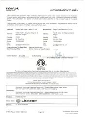 ETL certificate from Ningbo Gam Communication Equipment Co., Ltd.