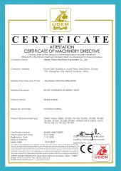 CE certificate of Henan Yibao Machinery Equipment Co., Ltd. – certificate photo, supplier certificates section