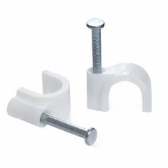 PVC White Nail Cable Clip, Packaging Size: 100 pieces/packet, Clip Size: 25mm - A.S.Polymers