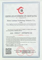 AAA - level Credit Enterprise certificate from Hebei Anduan Technology Industry Co., Ltd.