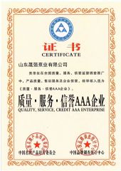 AAA certificate from Shandong Blossom Pump Co., Ltd.