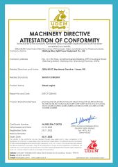 CE- Diesel engine certificate of Weifang Blue Light Power Equipment Co., Ltd – certificate photo, supplier certificates section