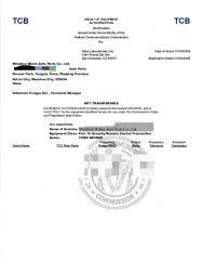 FCC certificate from Wenzhou Woma Auto Parts Co., Ltd.