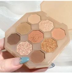 Milk Tea Bear Nine Color Eyeshadow Tray Earth Color Eyeshadow Makeup - Image 4
