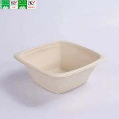 100 Biodegradable Square Rectangle Deep Bowl Salad Rectangular Bagasse Bowls - Image 3