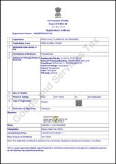 GST certificate of PSRK GLOBAL TRADE – certificate photo, supplier certificates section