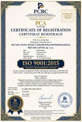 ISO 9001:2015 certificate from Red Oak Capital Spolka ZOO