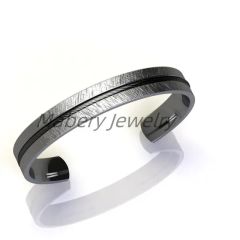 Elegant Titanium Bangle with Unique Rope Design and Screws - Image 1