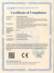 CE certificate of Guangdong Bangyu International Furnishing Co., Ltd. – certificate photo, supplier certificates section