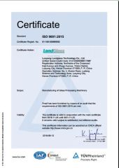 ISO 9001 certificate from Luoyang LandGlass Technology Co., Ltd.