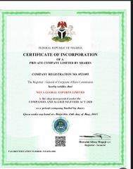 CAC Certificate  certificate from Nova Global Exports Limited 
