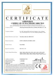 CE Certification of Road Roller certificate of Shandong Mountain Raise Heavy Industry Machinery Co., Ltd. – certificate photo, supplier certificates section