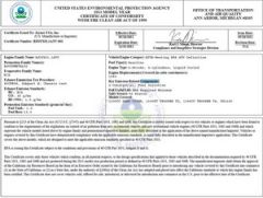 EPA 1100CC BUGGY certificate of Shanghai Lannmarker Industrial Co., Ltd. – certificate photo, supplier certificates section