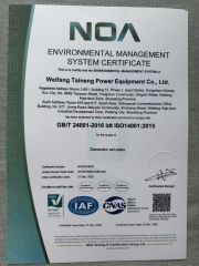 ISO 14001 certificate from Weifang Taineng Power Equipment Co., Ltd