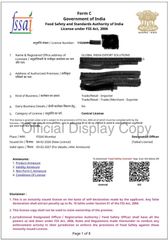 FSSAI FOSCOS LICENCE certificate from GLOBAL INDIA EXPORT SOLUTIONS