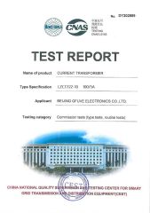 Instrument Current Transformer Certificates certificate from Beijing GFUVE Electronics Co., Ltd.