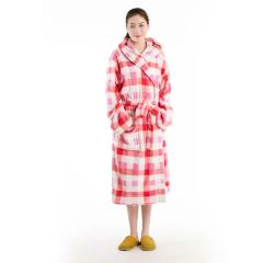 Hooded Terry Cloth Robes Women's Bathrobe Sleepwear 100% Cotton Nightgown Pajama - Image 1