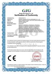 Verification of conformity certificate from Ningbo Hongbo Optical Instrument Co., Ltd.
