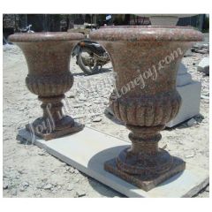 Red Garden Vase Shape Round Material Stone HS Code 680293 Size H=70cm etc Trademark Stonejoy Min. Order: 1 Piece Origin Fujian, China - Image 1