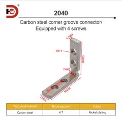 2040 Series GB Aluminum Profile Carbon Steel L-Angle Connector - Image 6