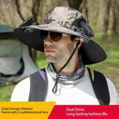 Removable Solar Charging Fan Outdoor Sunshade Cap - Image 1