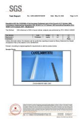 SGS certificate from Foshan Yucai Plastic Packaging Products Co., Ltd.