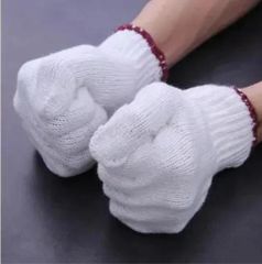 Labour White Cotton Knitted Safety Work Gloves Color White Length Medium Origin Shandong Model NO. STY008 Size - Image 6