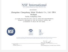 NSF Certificate certificate from Zhongshan Changsheng Metal Products Co., Ltd.