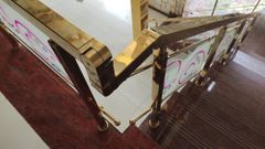 Stairs Gold PVD Hand Railing Position Stairs Wheel Width 35 Mm Railing Height 3FUT Wheel Diameter 120 Mm Material Stainless - Image 1