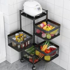 Multi-Layer Rotatable Storage Cart Vegetable Shelf Kitchen Rotating Storage Rack - Image 1