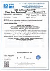 IECQ system certification certificate from Shenzhen Jinling Electronics Co., Ltd.