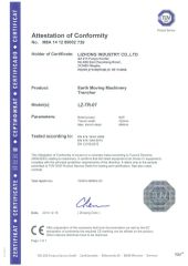 CE for earth moving machine certificate from Ningbo Lizhong Industry Co., Ltd.