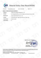 MSDS certificate from Kejie Supply Chain (Qingdao) Co., Ltd.