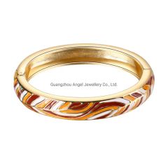Fashion Fine Jewelry Colorful Enamel Gold Plated Bangle - Image 4