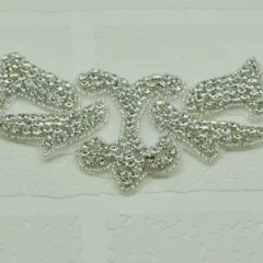 Fashion Beaded Rhinestone Applique Rhinestone Neckline Shoulder Patch Wedding Accessories - Image 3