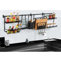 Condiment Storage Rack Double Layer Spice Jars Rack Kitchen Storage Holder Multifunction Kitchen Organizer Storage Shelf Rack - Image 4