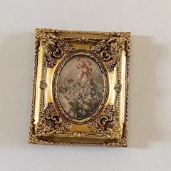 Vintage Carved Gold Resin Frames - Floral Oval Picture Frame with Display Stand - Image 4